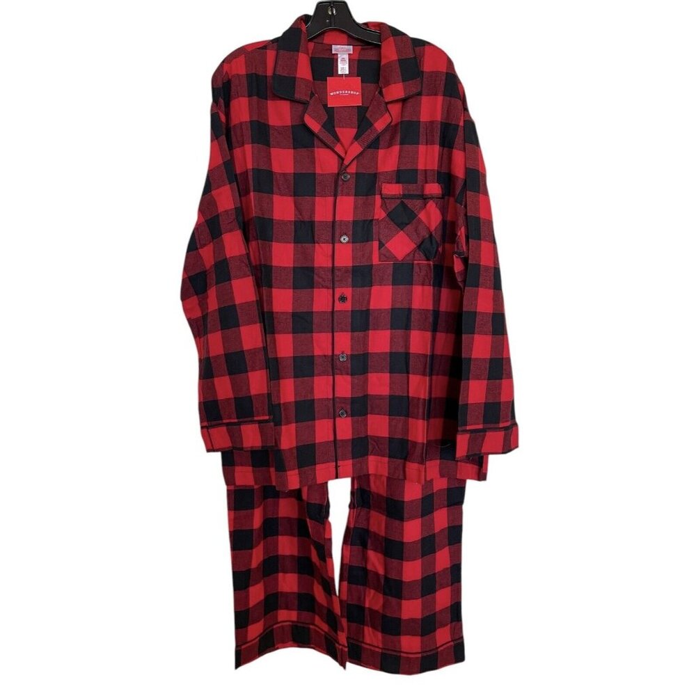 Wondershop Pajamas‎ Set Mens Size 2XL Christmas Buffalo Plaid Red Black